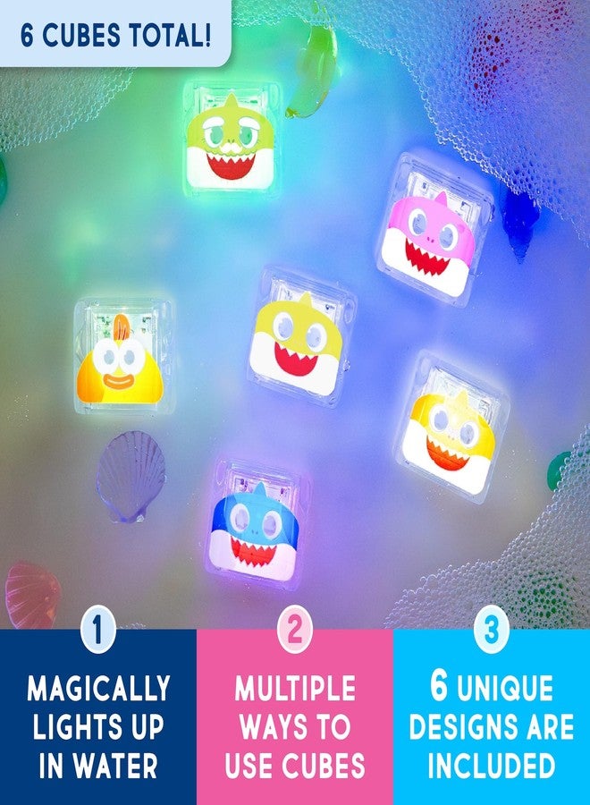 Glo Pals x Baby Shark Water-Activated Light-Up Cubes for Bathtime and Sensory Play - Includes 6 Reusable Light-Up Cubes - Sensory Bath Toys and Glowing Bath Cubes for Kids and Toddlers - Image 2